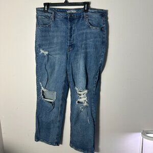 EUC Womens Wild Fable 18 Denim Jeans Pants High Rise Straight Distressed Button